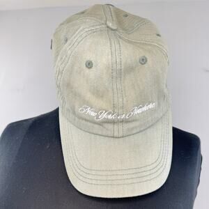 NYON New York or Nowhere Baseball Cap Green Cotton Chevron Strapback Hat Size OS